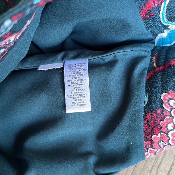 Ann Taylor LOFT Deep Teal Floral Skirt w/ Kick Pleat SZ 8 - Picture 14 of 14